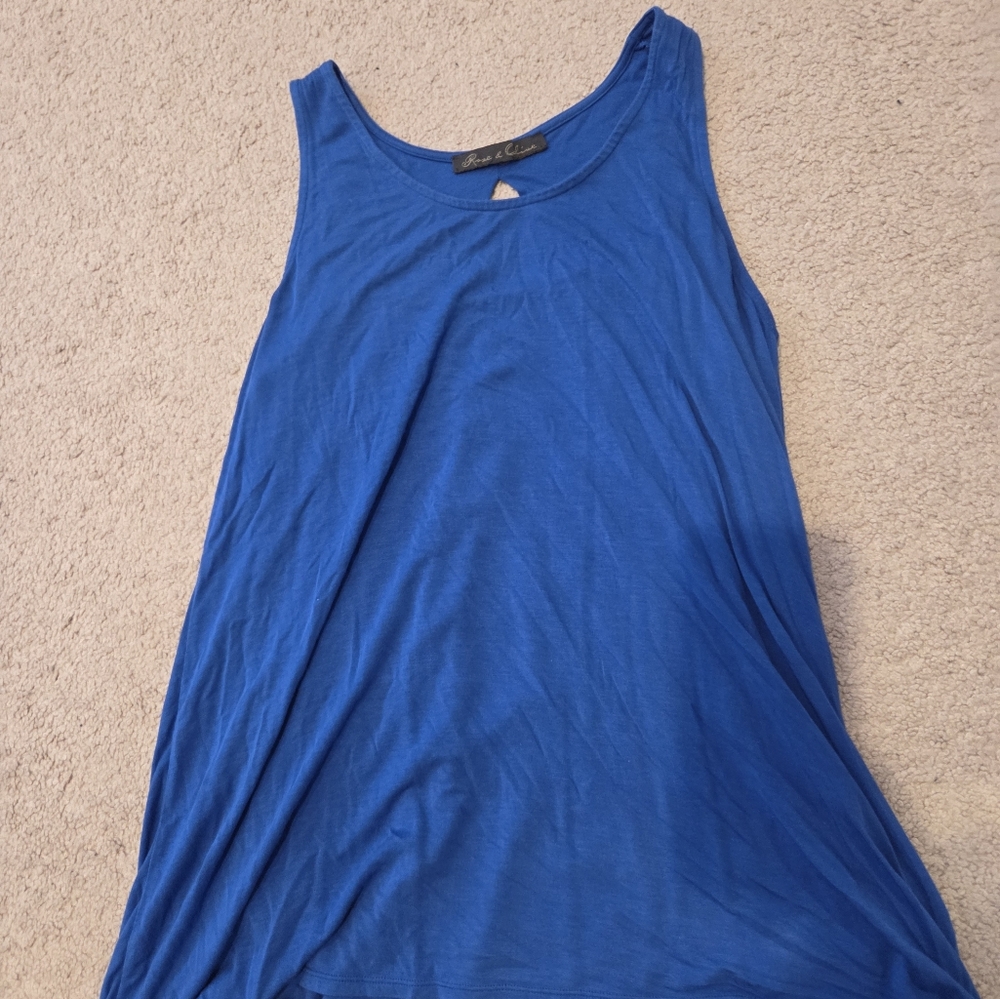 Blue Sleeveless Tunic Top